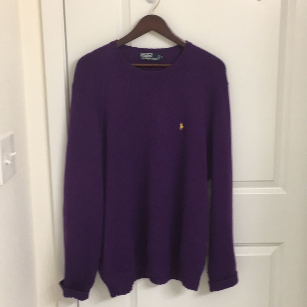 PURPLE RL POLO CREW NECK SWEATER